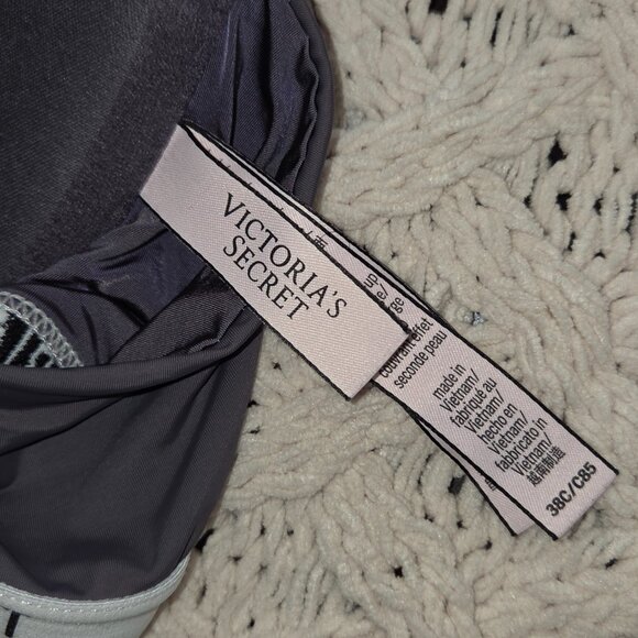 Victoria's Secret Bra 38C T-Shirt Push Up Full Coverage Lace Racerback Mauve - Picture 3 of 4